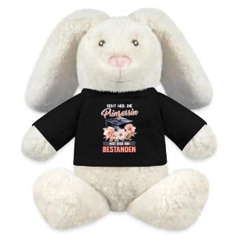 Abiturienten SEHT HER PRINZESSIN HAT ABI BESTANDEN - MiniFeet® RecycelHase® Creme - Schwarz - Vorne