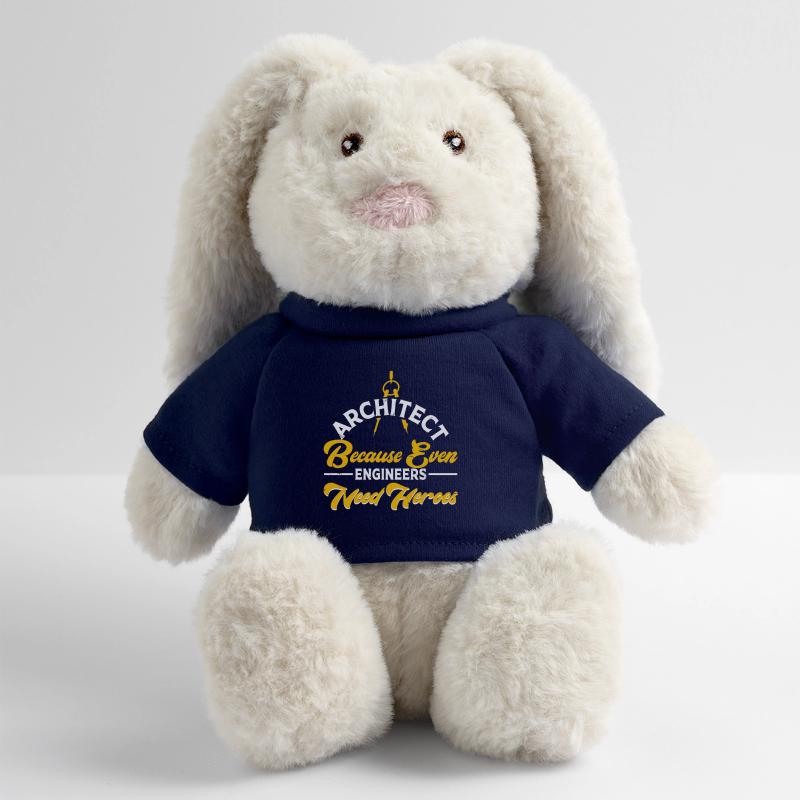 Architecte Lapin en peluche recyclé MiniFeet® Crème