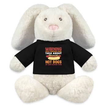 Attention Hot Dog Lovers Beware Conversations - MiniFeet® RecycelHase® Bunny Cream - black - Front