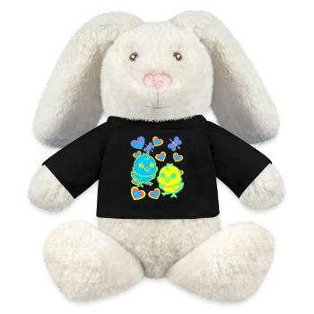 Easter Kids Child Chick Retro 80s 90s - MiniFeet® RecycelHase® Bunny Cream - black - Front