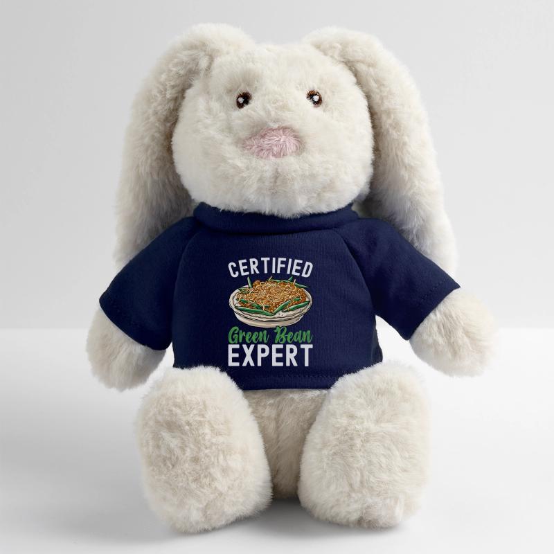 Casserole de haricots verts Lapin en peluche recyclé MiniFeet® Crème
