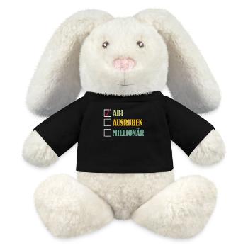 ABI AUSRUHEN MILLIONÄR Abiturient Lustiges - MiniFeet® RecycelHase® Creme - Schwarz - Vorne