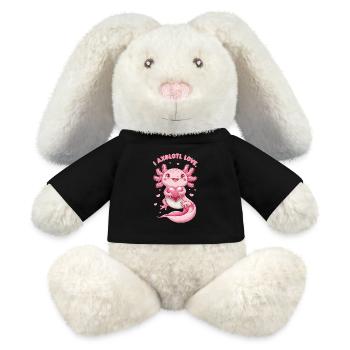 Axolotl Amour Coeur Câlin Mignon - Lapin en peluche recyclé MiniFeet® Crème - noir - Devant