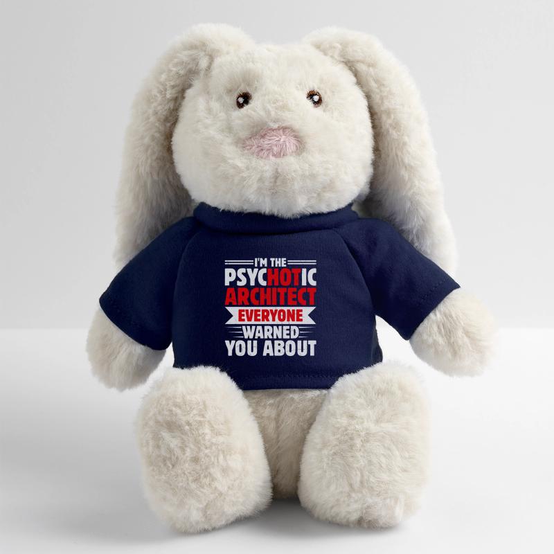 architecte Lapin en peluche recyclé MiniFeet® Crème