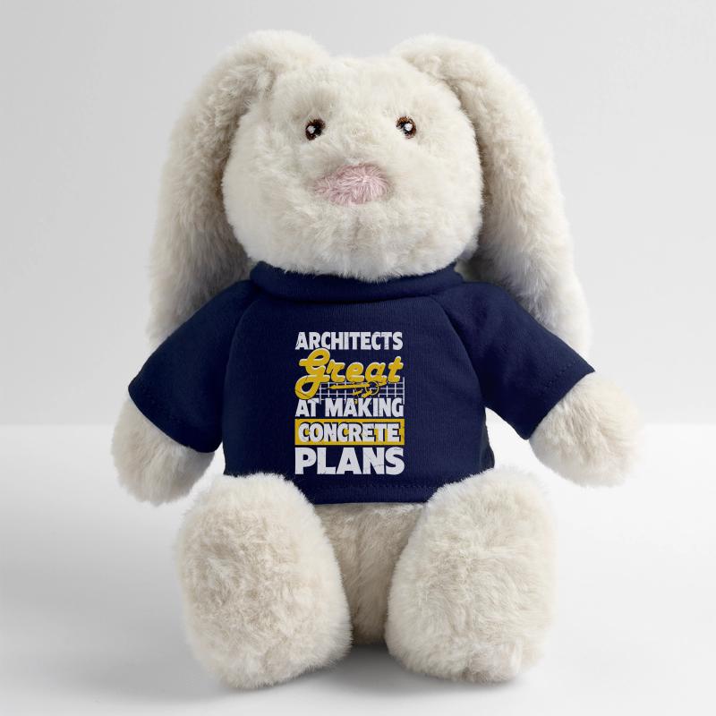 Architecte Lapin en peluche recyclé MiniFeet® Crème