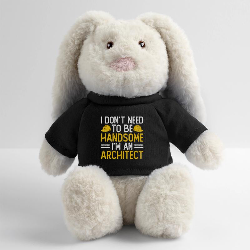 Architecte Lapin en peluche recyclé MiniFeet® Crème
