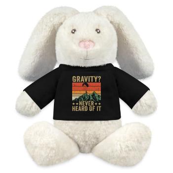 Hilarious Paramotor Gravity Meme - MiniFeet® RecycelHase® Bunny Cream - black - Front