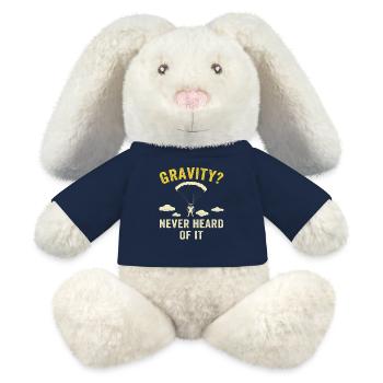 Hilarious Paramotor Gravity Meme - MiniFeet® RecycelHase® Bunny Cream - french navy - Front