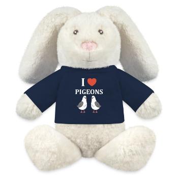 pigeon - Lapin en peluche recyclé MiniFeet® Crème - bleu marine - Devant