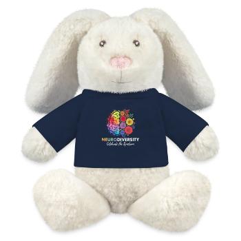 Neurodiversity Celebrates the Spectrum Flower Design - MiniFeet® RecycelHase® Bunny Cream - french navy - Front