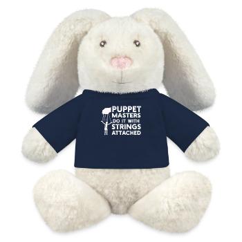 Marionnettes Marionnettiste Marionnettes Marionnettes - Lapin en peluche recyclé MiniFeet® Crème - bleu marine - Devant