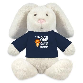 Marionnettes Marionnettiste Marionnettes Marionnettes - Lapin en peluche recyclé MiniFeet® Crème - bleu marine - Devant