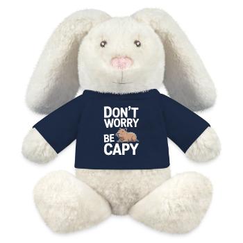 Capybara Dont Worry Be Capy Wasserschwein Nagetier - MiniFeet® RecycelHase® Creme - French Navy - Vorne