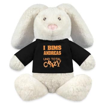 Vorname Andreas - MiniFeet® RecycelHase® Creme - Schwarz - Vorne