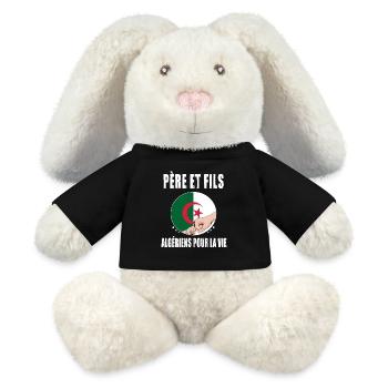 père et fils algérie algérien papa - Lapin en peluche recyclé MiniFeet® Crème - noir - Devant