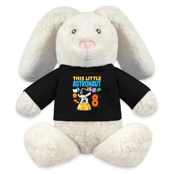 This little astronaut turns 8 years old - MiniFeet® RecycelHase® Bunny Cream - black - Front