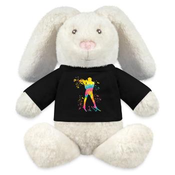 Biathlète Biathlon combiné nordique - Lapin en peluche recyclé MiniFeet® Crème - noir - Devant