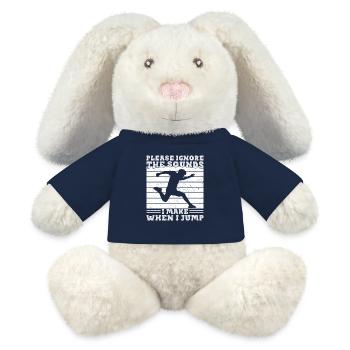 Athlétisme sur piste S’il vous plaît ignorez les sons - Lapin en peluche recyclé MiniFeet® Crème - bleu marine - Devant