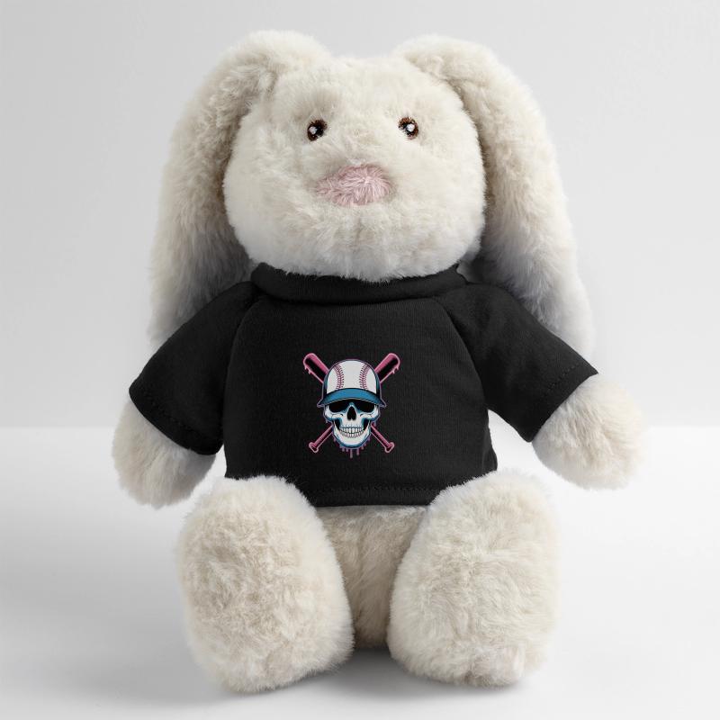 Baseball Skull Baseball Bat MiniFeet® RecycelHase® Bunny Cream