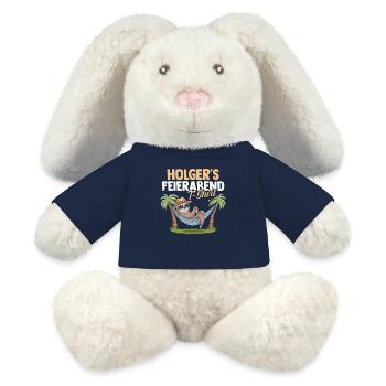 Holger paresseux - Lapin en peluche recyclé MiniFeet® Crème - bleu marine - Devant