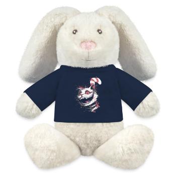 Psycho Katze Design – verrückter Grinsekatze Look - MiniFeet® RecycelHase® Creme - French Navy - Vorne
