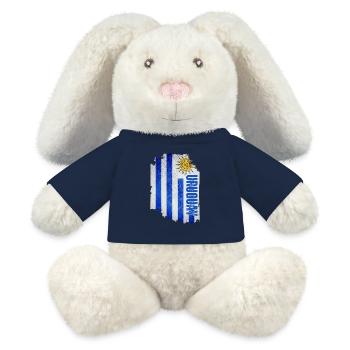 Vertikale Uruguay-Flagge, uruguayischer Stolz - MiniFeet® RecycelHase® Creme - French Navy - Vorne
