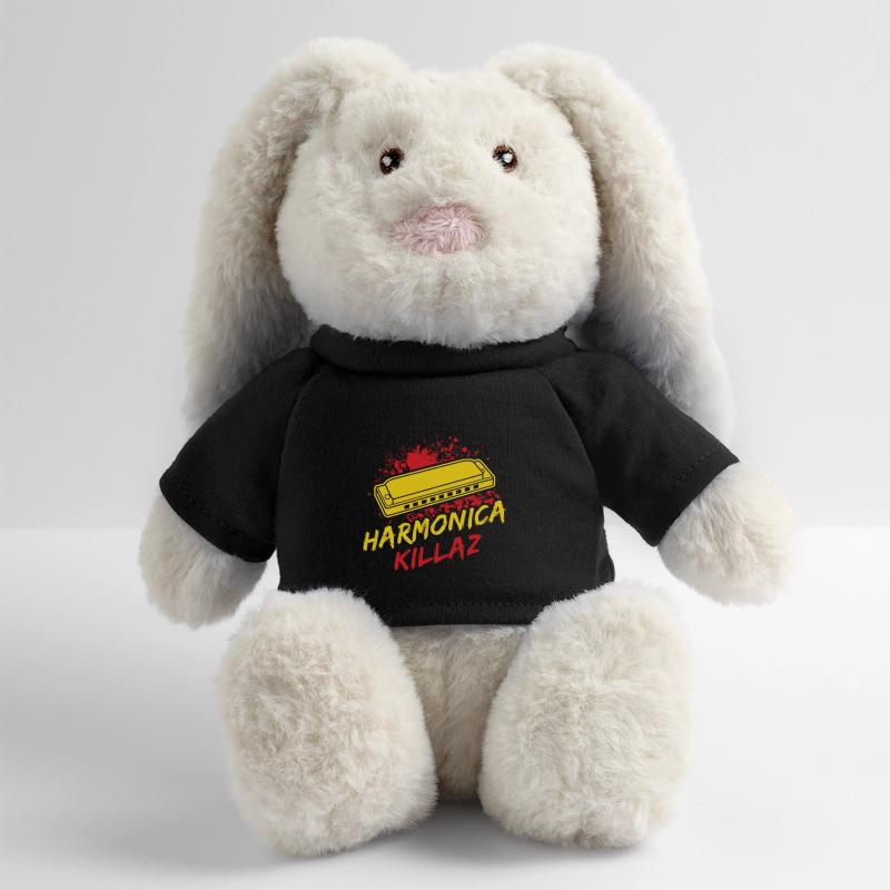 Funny Harmonica Player Killaz Harmonica MiniFeet® RecycelHase® Bunny Cream