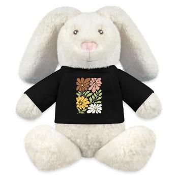 Fleurs sauvages Boho - Lapin en peluche recyclé MiniFeet® Crème - noir - Devant