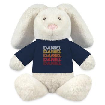Daniel - Lapin en peluche recyclé MiniFeet® Crème - bleu marine - Devant