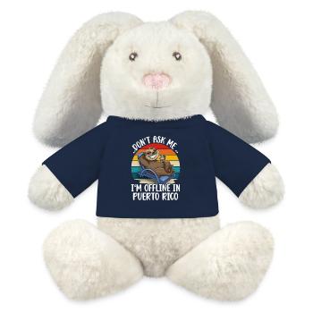 Vacances à Porto Rico - Lapin en peluche recyclé MiniFeet® Crème - bleu marine - Devant