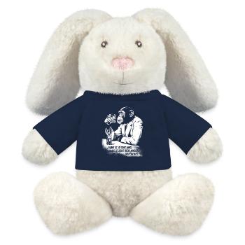 Singe à Costume Libéré et Verre d'Alcool - Lapin en peluche recyclé MiniFeet® Crème - bleu marine - Devant