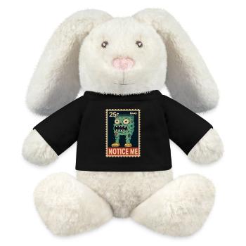 Zombie Hosen-Monster mit großen Augen und Zähnen - MiniFeet® RecycelHase® Creme - Schwarz - Vorne