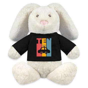 10th Birthday Police - MiniFeet® RecycelHase® Bunny Cream - black - Front