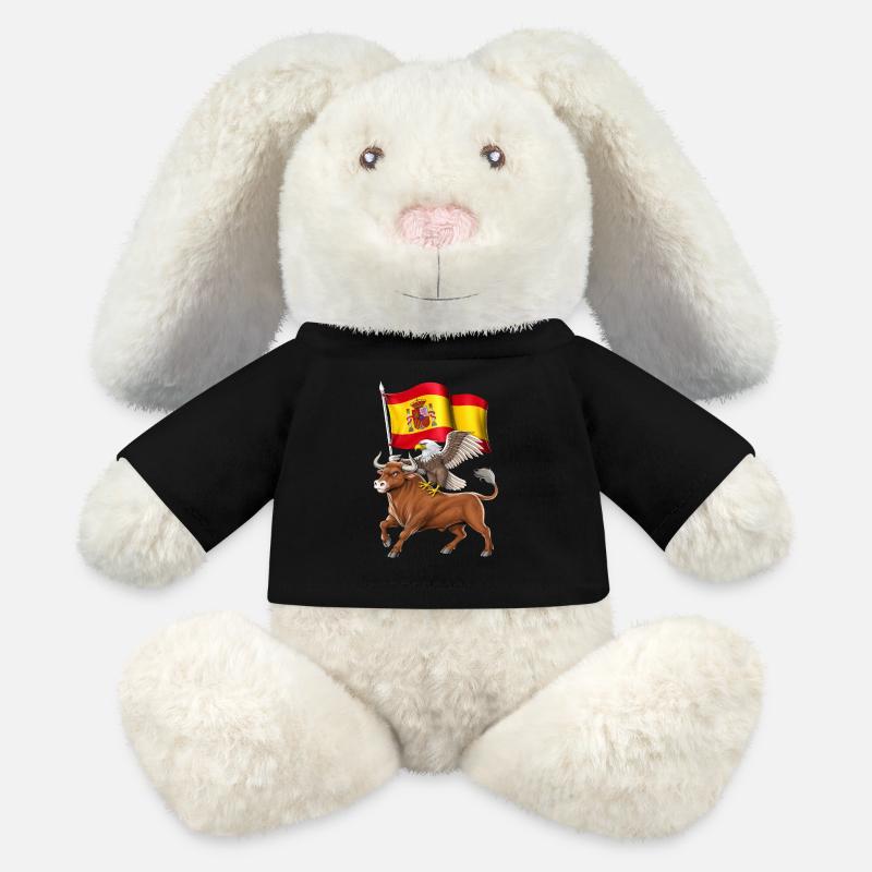 Spanish Bull and Eagle - MiniFeet® RecycelHase® Bunny Cream - black
