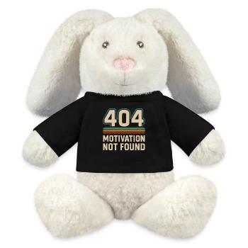 404 Motivation non trouvée Humour Dire - Lapin en peluche recyclé MiniFeet® Crème - noir - Devant