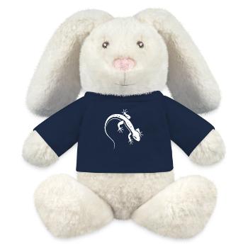 Lézard Silhouette Contrastée Salamandre - Lapin en peluche recyclé MiniFeet® Crème - bleu marine - Devant
