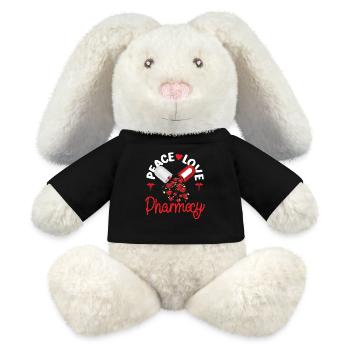Technicien en pharmacie - Lapin en peluche recyclé MiniFeet® Crème - noir - Devant