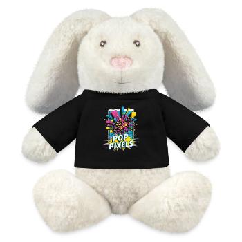 Pop Pixels Pop Culture Rétro Jeu vidéo - Lapin en peluche recyclé MiniFeet® Crème - noir - Devant