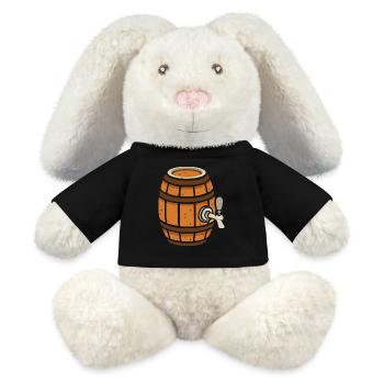 Rustic Beer Barrel Cartoon - MiniFeet® RecycelHase® Bunny Cream - black - Front