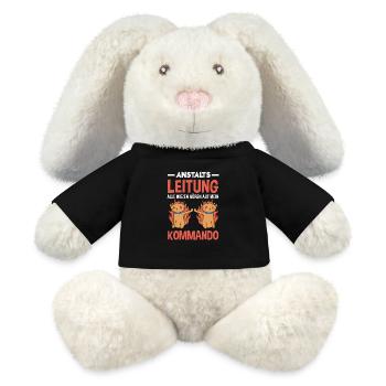 Anstaltsleitung Chef Leitung - MiniFeet® RecycelHase® Creme - Schwarz - Vorne