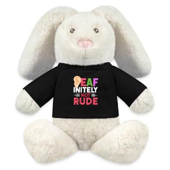 Deaf Deaf Deaf-initely Not Rude - MiniFeet® RecycelHase® Bunny Cream - black - Front