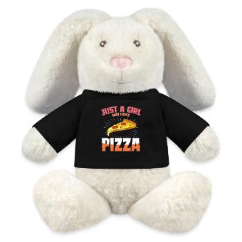 Pizza Liebe Mädchen Design - MiniFeet® RecycelHase® Creme - Schwarz - Vorne