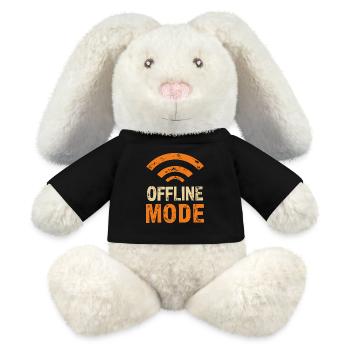 Endlich im Funkloch – Offline-Modus - MiniFeet® RecycelHase® Creme - Schwarz - Vorne