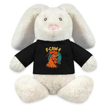 F-Caw-F Drôle Poulet Humour Citation Mème - Lapin en peluche recyclé MiniFeet® Crème - noir - Devant