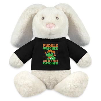 Frog Catcher Puddle Watcher Life Of A Frog - MiniFeet® RecycelHase® Bunny Cream - black - Front