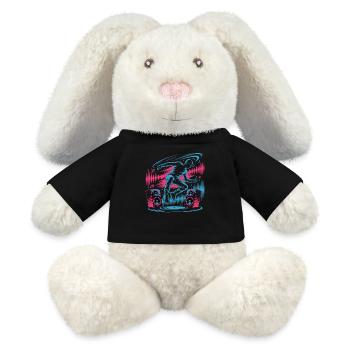 Streetdance Beat – Urban DJ Music Design - MiniFeet® RecycelHase® Bunny Cream - black - Front
