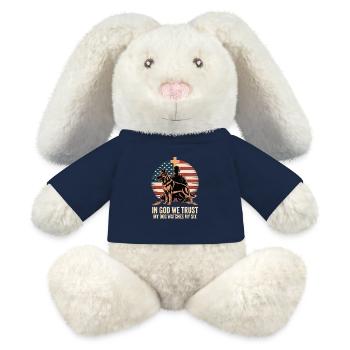 In God We Trust My Dog Watches My Six Soldat - MiniFeet® RecycelHase® Bunny Cream - french navy - Front