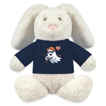 Retro Gamer Halloween Ghost - MiniFeet® RecycelHase® Bunny Cream - french navy - Front