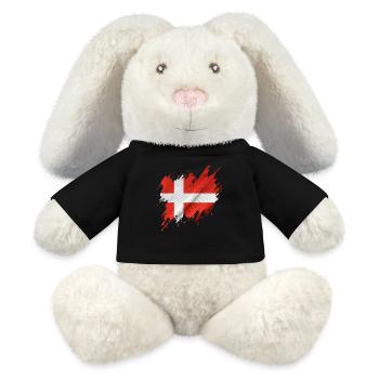 Flag of Denmark, ripped style - MiniFeet® RecycelHase® Bunny Cream - black - Front