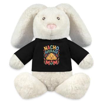 Nacho Maman Moyenne Drôle - Lapin en peluche recyclé MiniFeet® Crème - noir - Devant